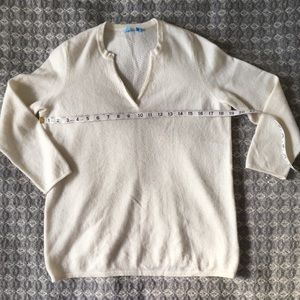 100% cashmere 3/4 sleeve tunic style sweater